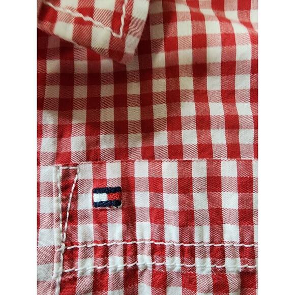Tommy Hilfiger Shirt Boys XL (20) Red Check Button Up Short Sleeve - Picture 3 of 6